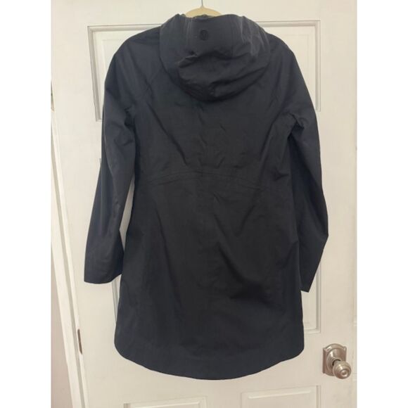 Lululemon Black hooded trench coat, size 6. - Picture 2 of 13